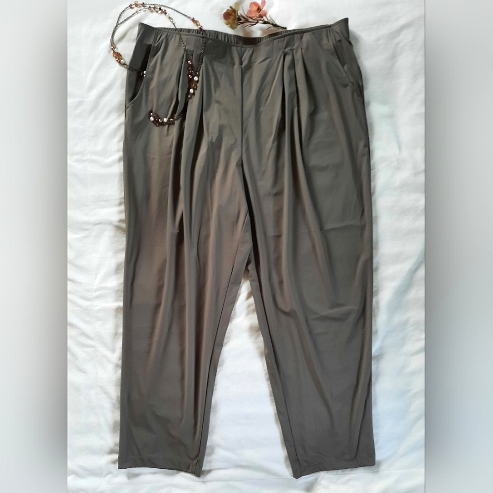 MARLA WYNNE Taupe Lightweight Summer Pants